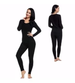 Kota Kadın Kışlık Termal Sıcak Tutan Tayt ve Fanila Takım 2'li Set Siyah thumbnail 1