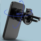Magsafe 15W Kablosuz Şarj Alet Araç Içi Izgara Telefon Tutucu Manyetik Magsafe Kablosuz Wireless Araç Şarjı - 4