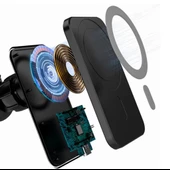 Magsafe 15W Kablosuz Şarj Alet Araç Içi Izgara Telefon Tutucu Manyetik Magsafe Kablosuz Wireless Araç Şarjı - 8