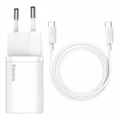 BASEUS 25W Hızlı Şarj Başlığı ve 1 Mt Type C Şarj ve Data Kablosu, Telefon ve PC Şarj Aleti - 1