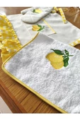 Limon Nakışlı, Fırfırlı, Buldan Keten Fırın Önlüğü (ÖRTÜSÜ) Ve Eldiveni - 2