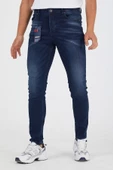Murratto Erkek Slim Fit Likralı Lacivert Kot Pantolon - 1