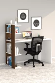Moonlife Çınar  Kitaplıklı Çalışma Masası Beyaz Ceviz - 3
