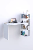 Moonlife Çınar  Kitaplıklı Çalışma Masası Beyaz - 4