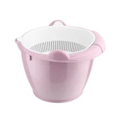 Pudra Dönerli Çiftli Süzgeç Makarna Süzgeci - 1