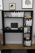 Moonlife Duru Kitaplıklı Çalışma Masası Siyah - 9