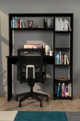Moonlife Duru Kitaplıklı Çalışma Masası Siyah - 1
