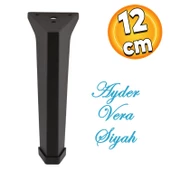 Sehpa Masa Puf Tabure Ünite Baza Koltuk Ayağı Mobilya Ayakları Ayağı Metal Ayakları 12 Cm Siyah - 1