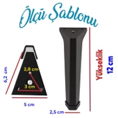 Sehpa Masa Puf Tabure Ünite Baza Koltuk Ayağı Mobilya Ayakları Ayağı Metal Ayakları 12 Cm Siyah - 2