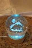 3D Led Işık Cam Küre Yunus 8 cm Renkli - 4