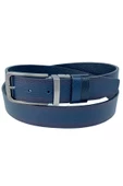 Lacivert Siyah Çift Taraflı Hakiki Deri 3.5 cm.lik Klasik Kemer - 300-805 thumbnail 5