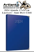 2024 Ajanda 17X24 cm Çizgili 1 Adet Günlük Planlayıcı Suni Deri Ciltli Ajanda 2024 Ofis Okul Büro - 1