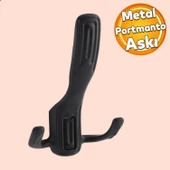 Metal Portmanto Vestiyer Duvar Dolap Elbise Askısı Mat Siyah Mobilya Kapı Askılığı Aparatı thumbnail 1