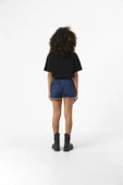 Basic Siyah Oversize Crop Tshirt thumbnail 4
