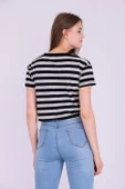 Basic Çizgili Crop Tshirt thumbnail 7