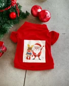Santa and Friend Rudolph  Köpek Tişörtü Yılbaşı Noel Christmas Köpek Elbisesi - 2