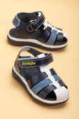 Şirin Bebe Ortopedik Kafes Lacivert Kot Erkek Bebek Sandalet thumbnail 1