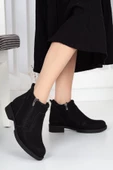Dilimler Ayakkabı Fermuarlı Siyah Kadın Bot thumbnail 1