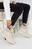 Dilimler Ayakkabı Süet Triko Bağlı Ten Kadın Bot thumbnail 1