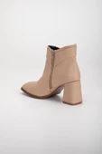 Cilt Metal Kemerli Nude Kadın Kalın Topuklu Bot thumbnail 5