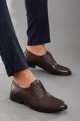 Hakiki Deri Neolit Taban Baskılı Deri Kahverengi Erkek Klasik Ayakkabı thumbnail 2