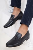 Kösele Glase Deri Troklu Siyah Erkek Klasik Ayakkabı thumbnail 1