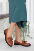 Dilimler Ayakkabı Taşlı Cilt Taba Kadın Günlük Ayakkabı thumbnail 2