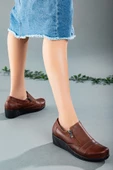 Fermuarlı Cilt Taba Kadın Günlük Dolgu Taban Ayakkabı thumbnail 2