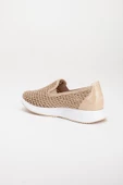 Taşlı Lazer Baskılı Bağsız Bej Kadın Casual Spor Ayakkabı thumbnail 5