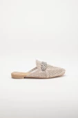Örme Taşlı Bej Kadın Terlik thumbnail 3