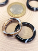 Akik Taşı Yüzük Siyah Alacalı 6mm Kalınlığında (Standart Ölçü) thumbnail 2