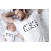 MODAVALS CTRL C/CTRL V BABA ÇOCUK TSHIRT AİLE KOMBİN - BEYAZ - 1
