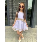 MODAVALS KARDEŞ KOMBİN DANTEL DETAYLI PAMUKLU KIZ ÇOCUK ELBİSE - KREM - 2