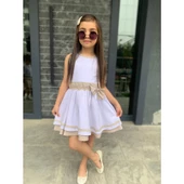 MODAVALS KARDEŞ KOMBİN DANTEL DETAYLI PAMUKLU KIZ ÇOCUK ELBİSE - KREM - 1