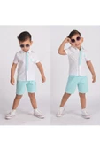 MODAVALS MİNT YEŞİLİ KARDEŞ KOMBİN ERKEK ÇOCUK ŞORTLU TAKIM - 1