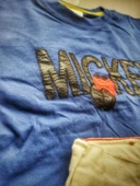 MODAVALS MICKEY APLİKELİ DERİ DETAYLI BOYUNLUKLU BEYAZ KOT ŞORTLU ERKEK ÇOCUK TAKIM - MAVİ - 3