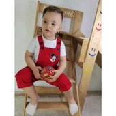 MODAVALS GABARDİN KARDEŞ KOMBİN MICKEY TULUM & TSHIRT KOMBİN  - KIRMIZI - 3