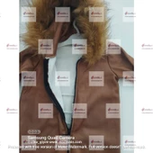 MODAVALS İTHAL KÜRKLÜ 3 İP ŞARDONLU UNISEX BEBEK VE ÇOCUK TULUM - KAHVE - 9