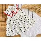 MODAVALS KARDEŞ KOMBİN KIZ ÇOCUK KALP DETAYLI ELBİSE - 1