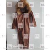 MODAVALS İTHAL KÜRKLÜ 3 İP ŞARDONLU UNISEX BEBEK VE ÇOCUK TULUM - KAHVE - 7