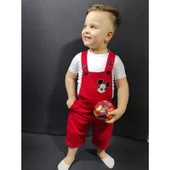 MODAVALS GABARDİN KARDEŞ KOMBİN MICKEY TULUM & TSHIRT KOMBİN - KIRMIZI - 1