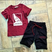 MODAVALS KIZ & ERKEK ÇOCUK ŞORTLU YELKEN BASKILI BORDO&SİYAH ALT ÜST TAKIM 520964875 - 1