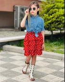 MODAVALS KIZ ÇOCUK KOT BOLEROLU PUANTİYE DETAYLI KIRMIZI ELBİSE 647892131 - 1