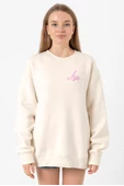 Blackpink Lisa Signature Ekru Kadın 2ip Sweatshirt - 1