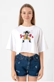 Dragon Ball Z Anime Angry Goku Beyaz Kadın Crop Tshirt - 1