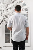 Advante Slimfit Katlamalı Kol Hasırlı Armürlü Yaka Düğmeli Erkek Gömlek - 12