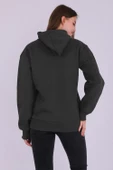Füme Basic Oversize Kadın Kapüşonlu Hoodie 3 iplik Sweatshirt thumbnail 2