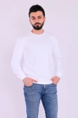 Beyaz Basic Erkek 2 iplik Sweatshirt thumbnail 1