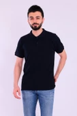 Siyah Basic Polo Yaka Erkek Tshirt - 1