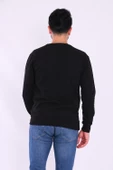 Siyah Basic Erkek 2 iplik Sweatshirt - 7